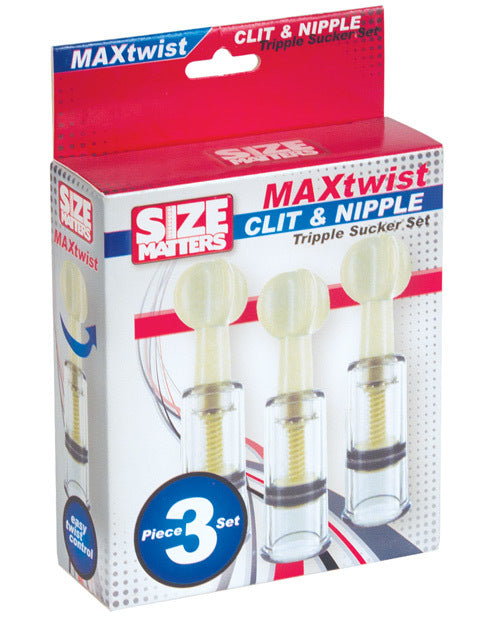 Size Matters Max Twist Triplets Nipple and Clit Suckers - Clear nipple, nipple suckers
Breast Ticklers
Size Matters Cupid’s Secret Stash