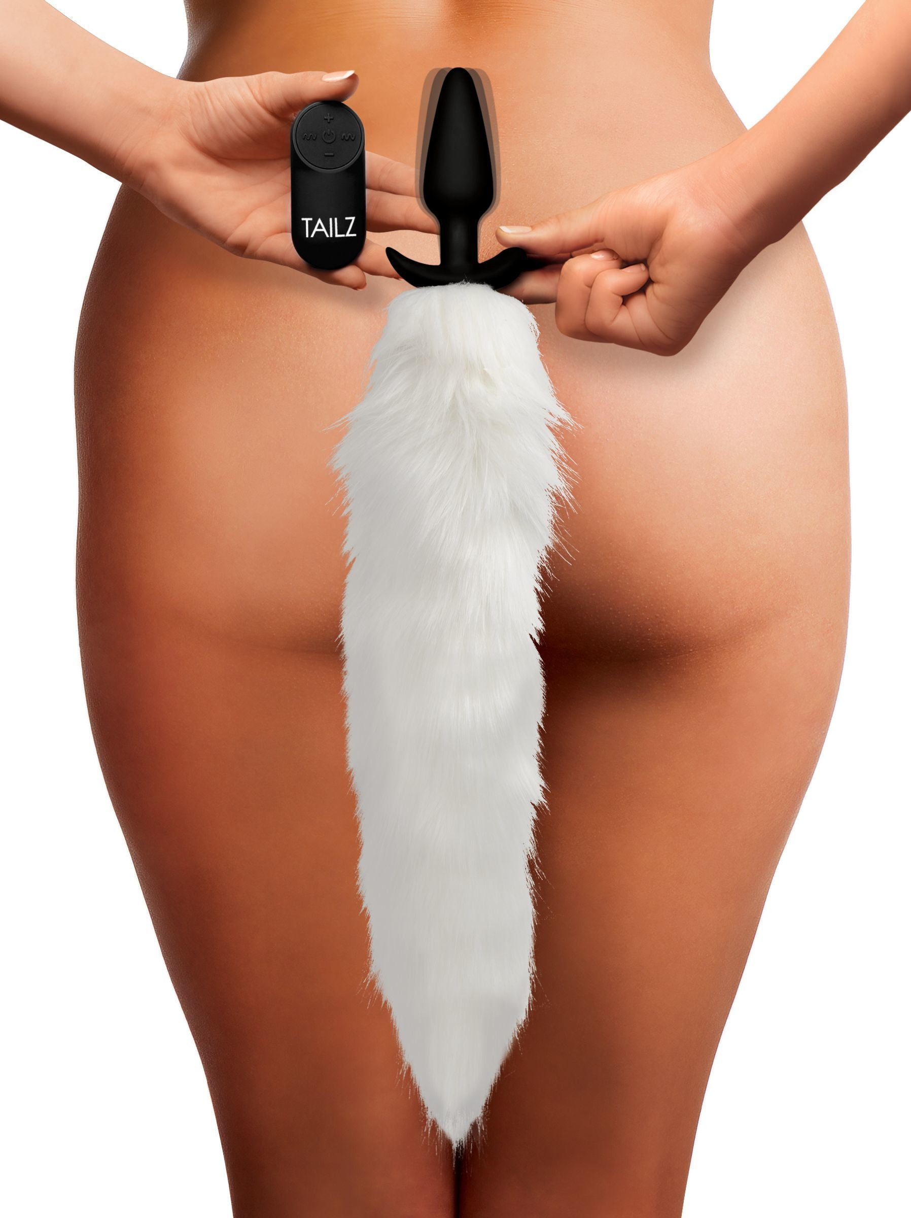 Vibrating White Fox Tail Slender Anal Plug 
Anal Toys
Tailz Cupid’s Secret Stash